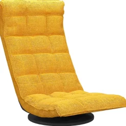 vidaXL Chaise de sol pivotante Jaune moutarde Tissu