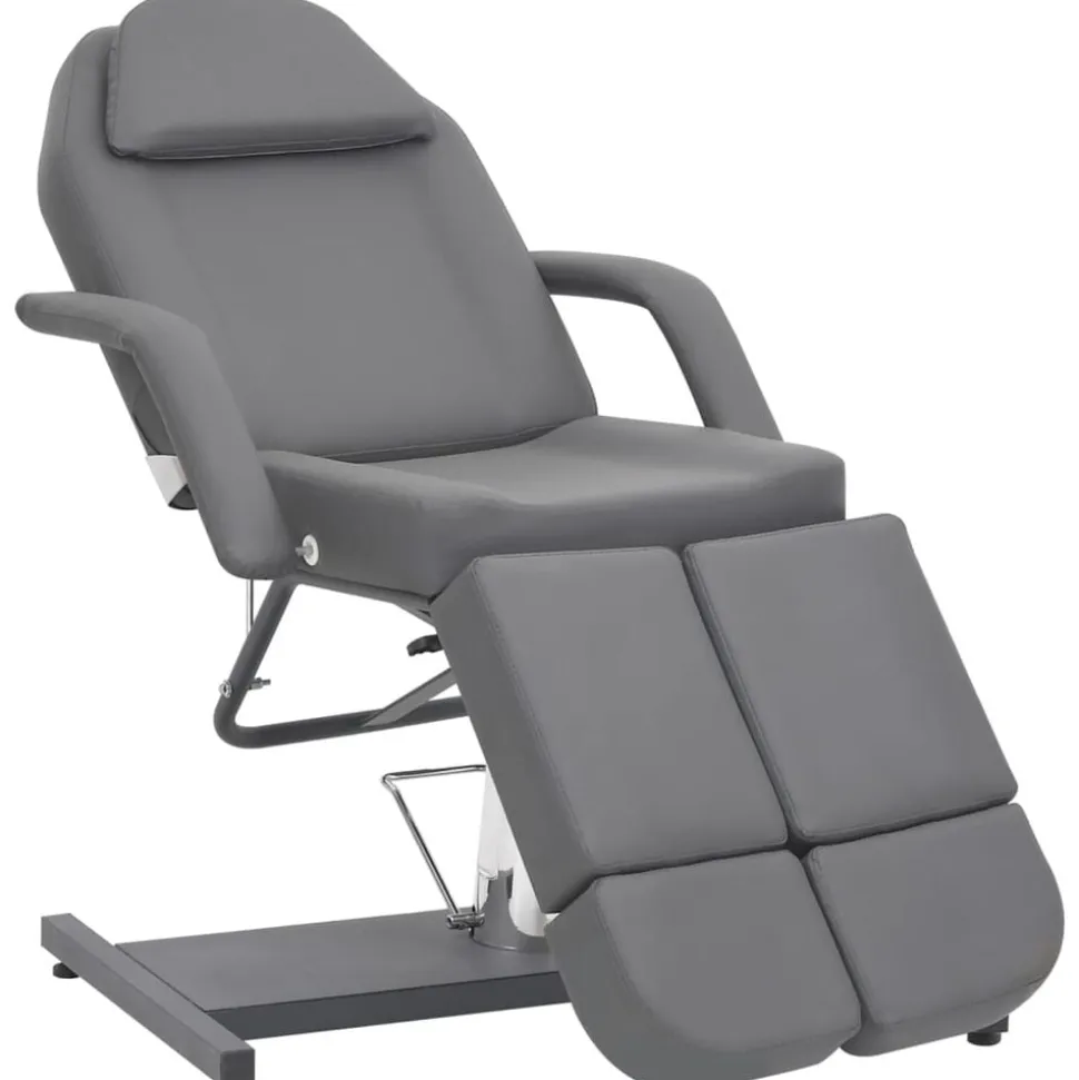 vidaXL Chaise de traitement de beauté Similicuir Gris 180x62x78 cm