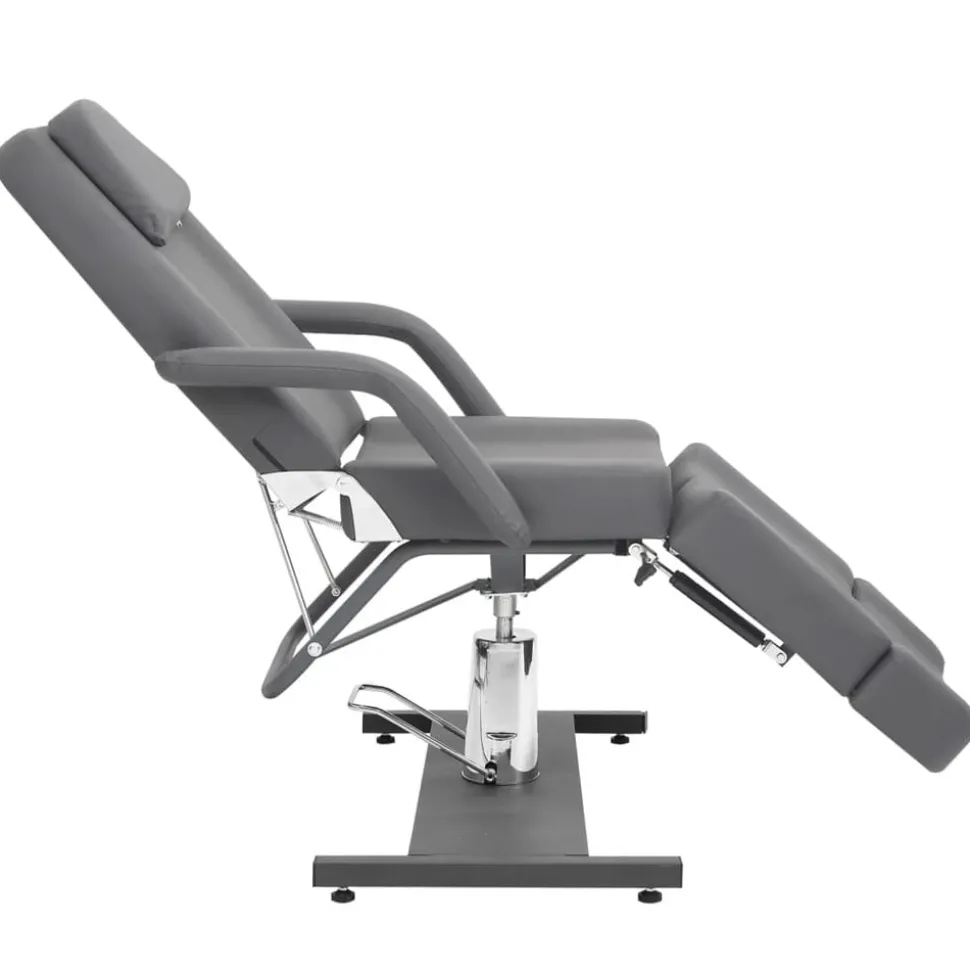 vidaXL Chaise de traitement de beauté Similicuir Gris 180x62x78 cm