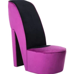 vidaXL Chaise en forme de chaussure à talon haut Violet Velours