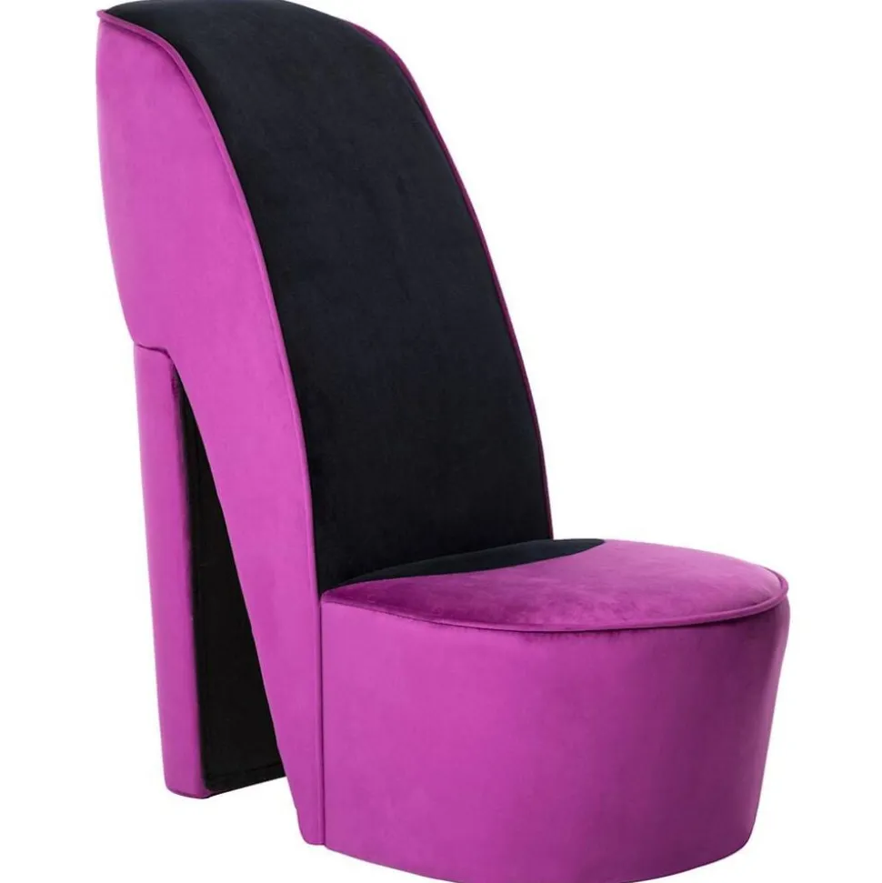 vidaXL Chaise en forme de chaussure à talon haut Violet Velours