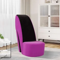vidaXL Chaise en forme de chaussure à talon haut Violet Velours