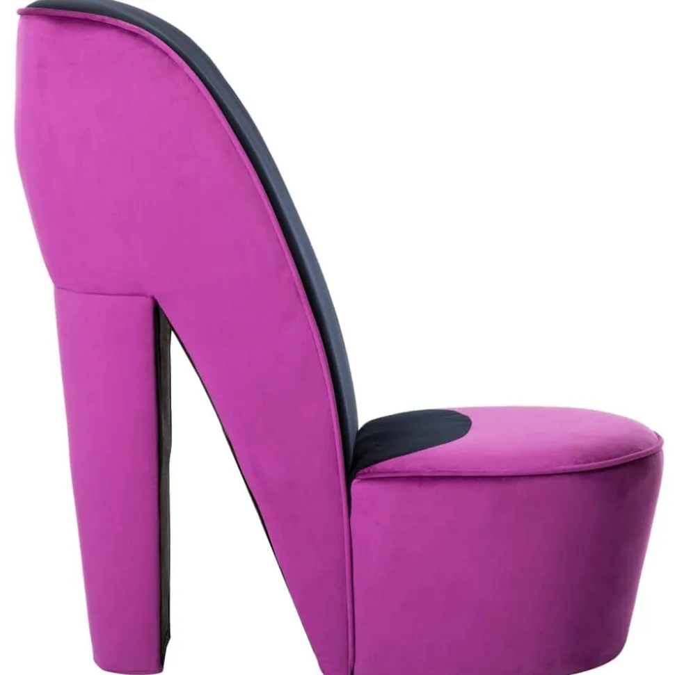 vidaXL Chaise en forme de chaussure à talon haut Violet Velours