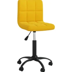 vidaXL Chaise pivotante de bureau Jaune moutarde Velours