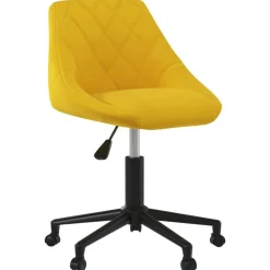 vidaXL Chaise pivotante de bureau Jaune moutarde Velours