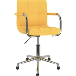vidaXL Chaise pivotante de bureau Jaune moutarde Tissu