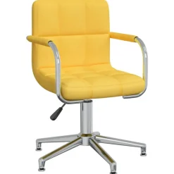 vidaXL Chaise pivotante de bureau Jaune moutarde Tissu