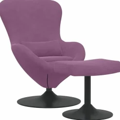 vidaXL Chaise Œuf avec Pouf Violet Velours