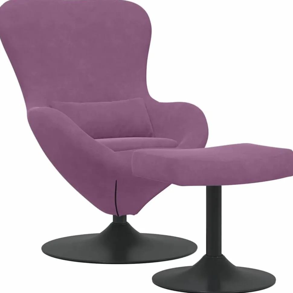 vidaXL Chaise Œuf avec Pouf Violet Velours