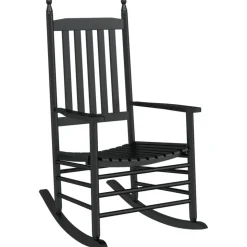 vidaXL Chaises à bascule avec sièges incurvés lot de 2 noir peuplier