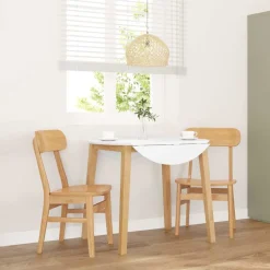 vidaXL Chaises à manger 2 pcs bois massif caoutchouc