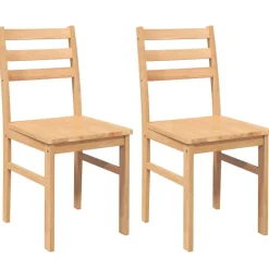 vidaXL Chaises à manger 2 pcs bois massif caoutchouc