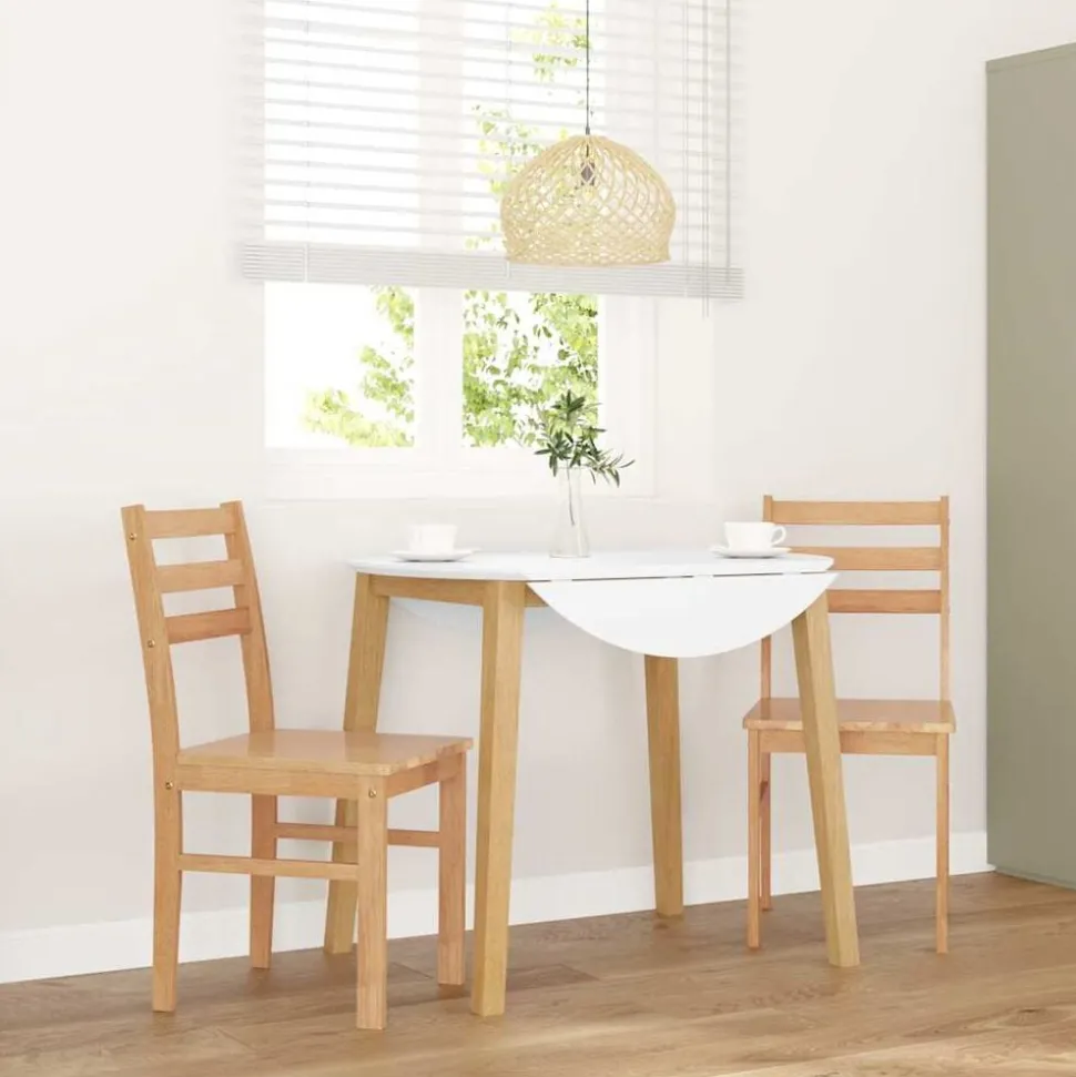 vidaXL Chaises à manger 2 pcs bois massif caoutchouc