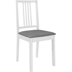 vidaXL Chaises à manger avec coussins lot de 4 blanc bois solide