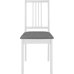 vidaXL Chaises à manger avec coussins lot de 4 blanc bois solide