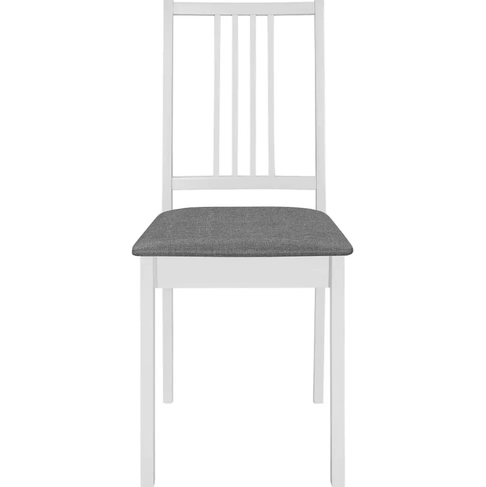 vidaXL Chaises à manger avec coussins lot de 4 blanc bois solide