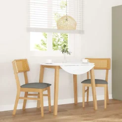 vidaXL Chaises à manger coussins 2 pcs bois massif caoutchouc