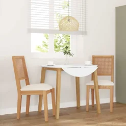 vidaXL Chaises à manger coussins 2 pcs bois massif caoutchouc