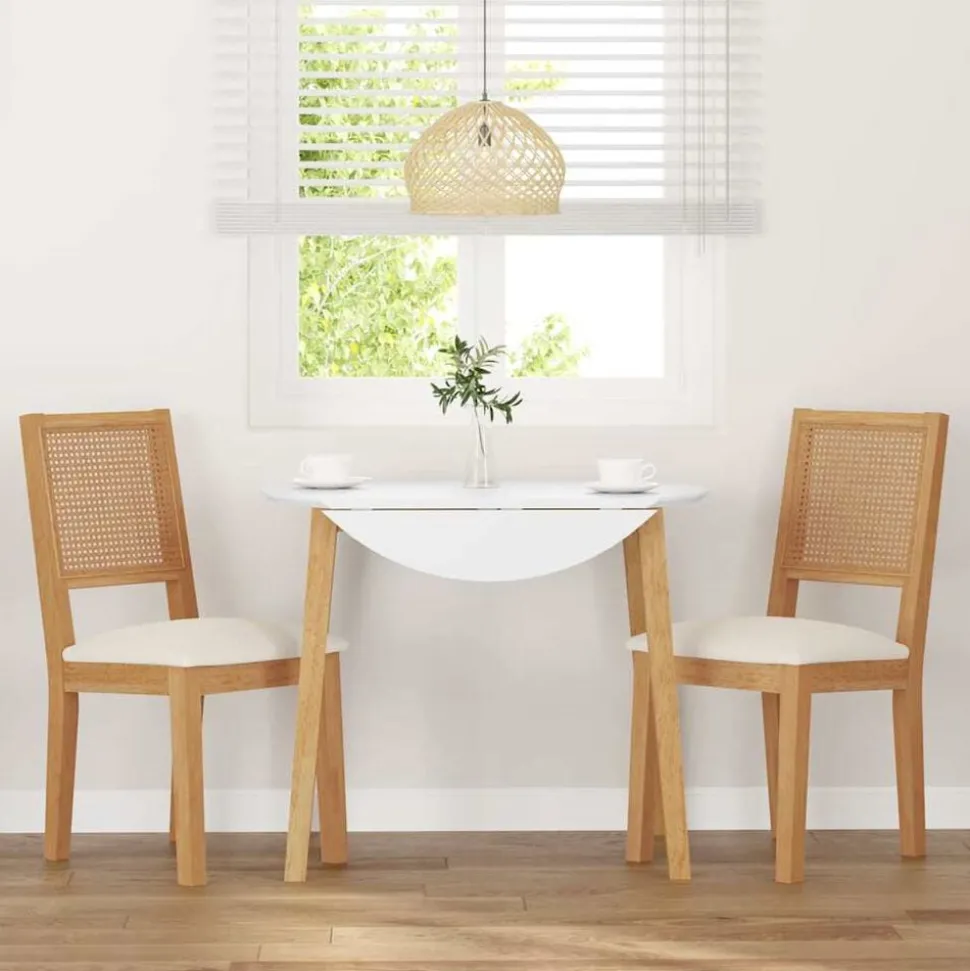 vidaXL Chaises à manger coussins 2 pcs bois massif caoutchouc