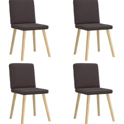 vidaXL Chaises à manger lot de 4 marron foncé tissu