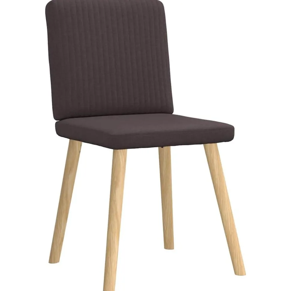 vidaXL Chaises à manger lot de 4 marron foncé tissu