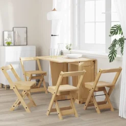 vidaXL Chaises à manger pliables lot de 4 Corona bois massif de pin