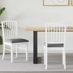 vidaXL Chaises de salle à manger 2 pcs Blanc 50 x 52,5 x 91 cm