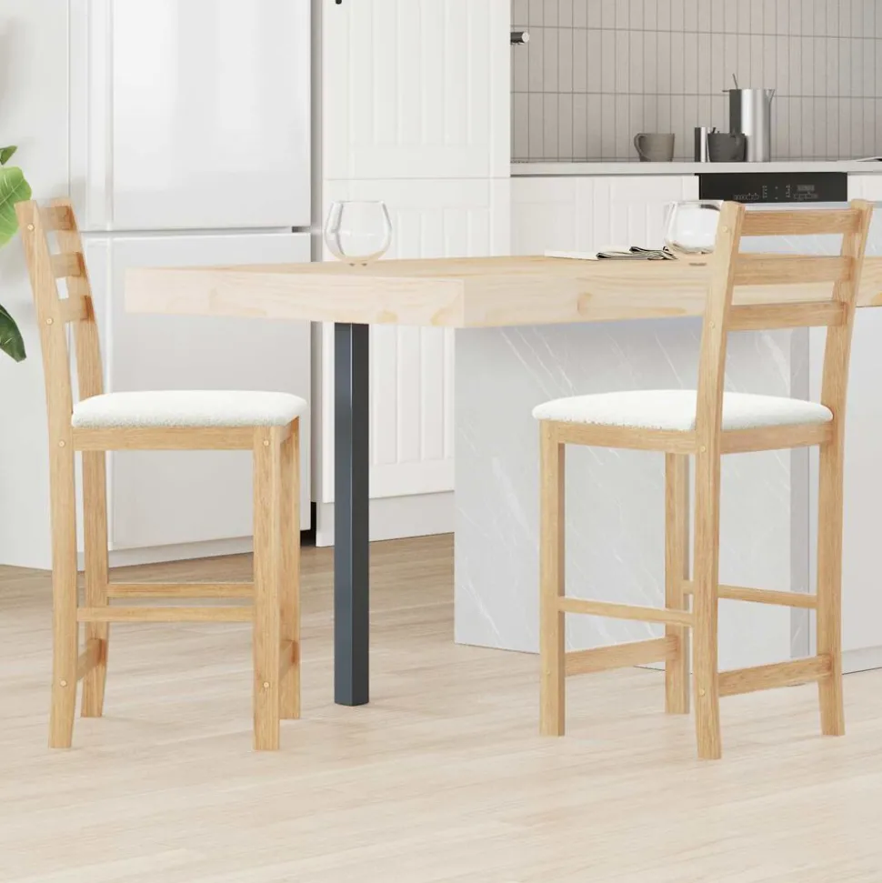 vidaXL Chaises de salle à manger 2 pcs Naturel 40 x 47,5 x 99,5 cm