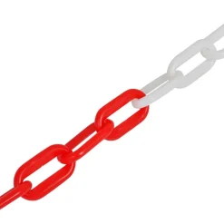 vidaXL Chaînes d'avertissement 2 pcs Rouge et blanc Plastique 30 m