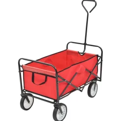 vidaXL Chariot à main pliable Acier Rouge