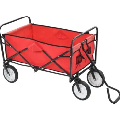 vidaXL Chariot à main pliable Acier Rouge