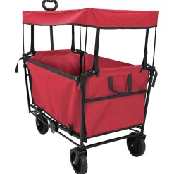 vidaXL Chariot à Main Pliable Rouge 105 x 56,5 x 116 cm Tissu Oxford