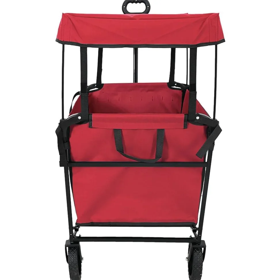 vidaXL Chariot à Main Pliable Rouge 105 x 56,5 x 116 cm Tissu Oxford