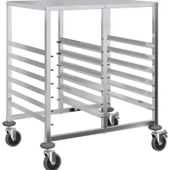 vidaXL Chariot à plateaux 12 bacs GN 75x55x87 cm acier inoxydable