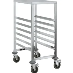 vidaXL Chariot à plateaux 6 bacs GN 39x55x87 cm acier inoxydable