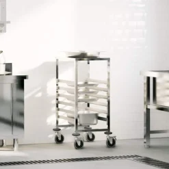 vidaXL Chariot à plateaux 6 bacs GN 39x55x87 cm acier inoxydable