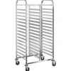 vidaXL Chariot à plateaux 32 bacs GN 75x55x162,5 cm acier inoxydable