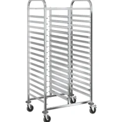 vidaXL Chariot à plateaux 32 bacs GN 75x55x162,5 cm acier inoxydable