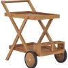 vidaXL Chariot à thé Bois de teck solide