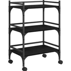 vidaXL Chariot de cuisine Chêne noir 50 x 35 x 75,5 cm
