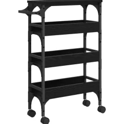 vidaXL Chariot de cuisine Chêne noir 53 x 20 x 76 cm Bois d'ingénierie