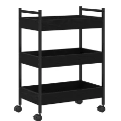 vidaXL Chariot de cuisine Chêne noir 50 x 30 x 70 cm Bois d'ingénierie