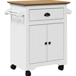VidaXL Chariot de cuisine BODO blanc et marron 72x45x80 cm