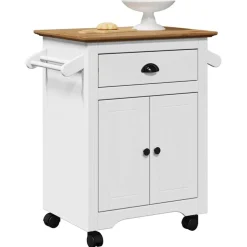VidaXL Chariot de cuisine BODO blanc et marron 72x45x80 cm
