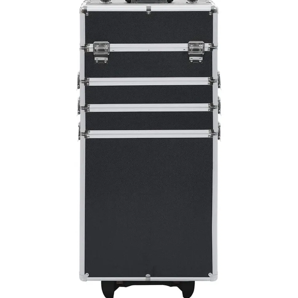 vidaXL Chariot de maquillage Aluminium Noir