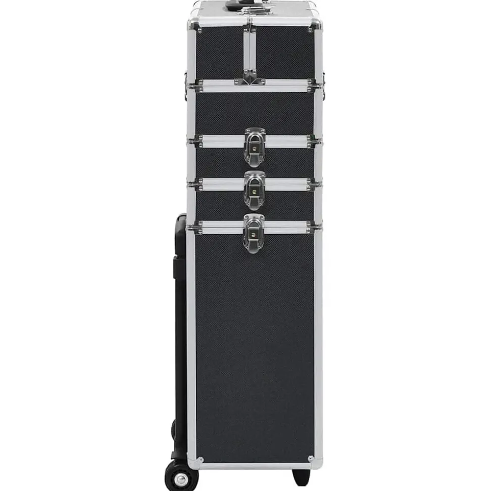 vidaXL Chariot de maquillage Aluminium Noir