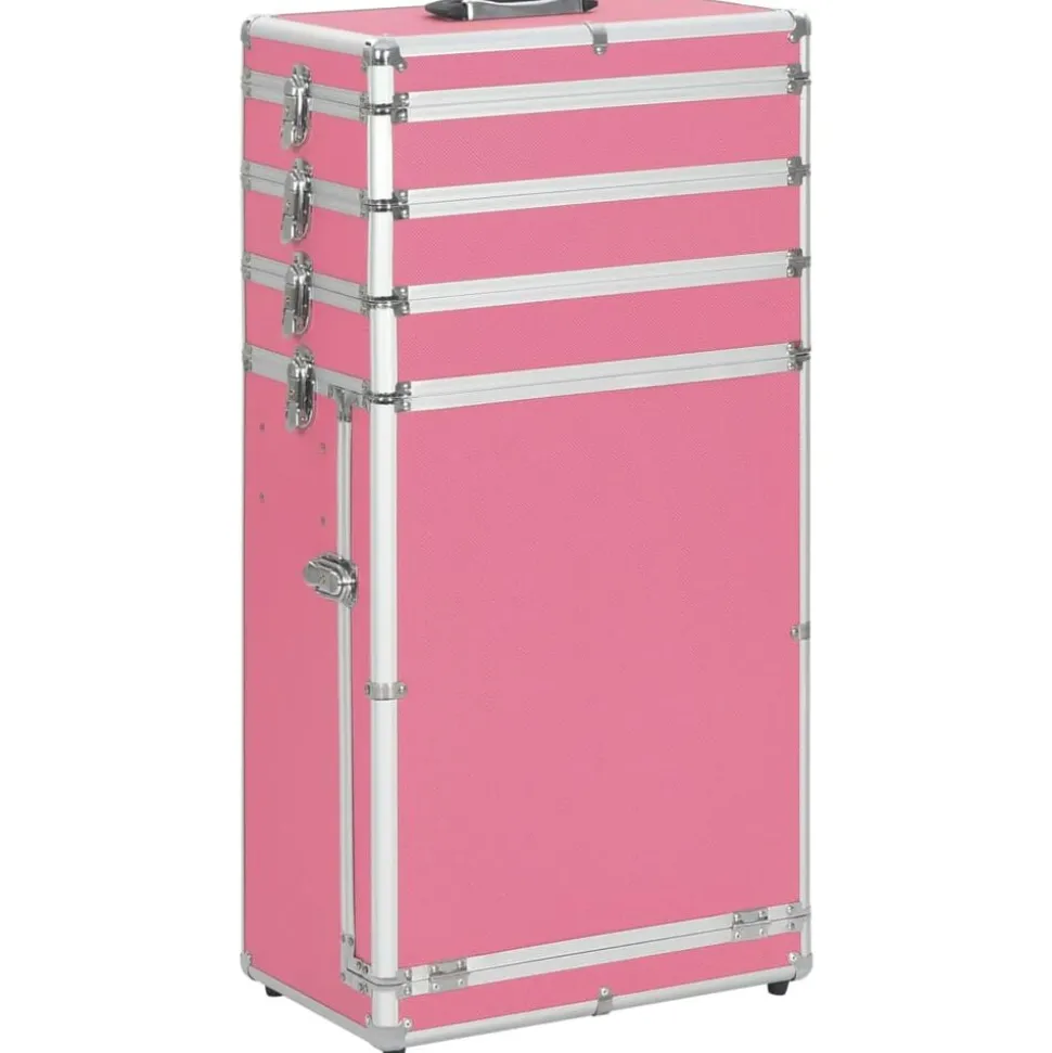 vidaXL Chariot de maquillage Aluminium Rose
