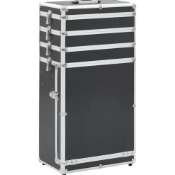 vidaXL Chariot de maquillage Aluminium Noir