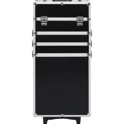 vidaXL Chariot de maquillage Aluminium Noir avec motif de crocodile