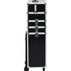 vidaXL Chariot de maquillage Aluminium Noir avec motif de crocodile